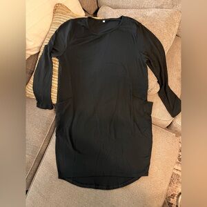 Black Long Sleeve Dress with Pockets